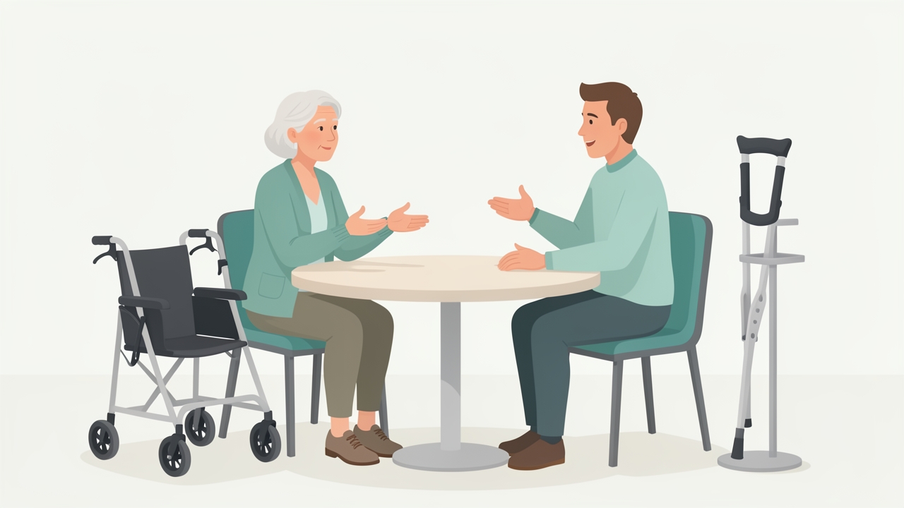 Person-centred care: the user's goals, roles, preferences and values drive device selection, not clinical convenience.