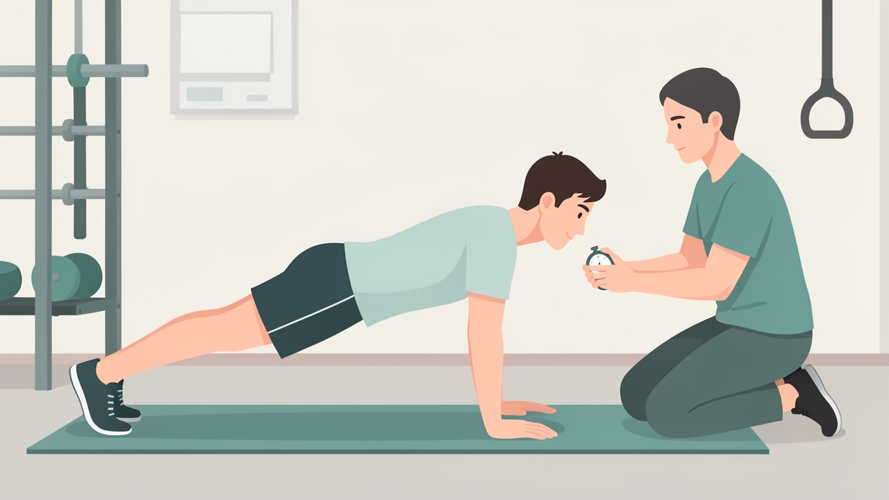 Proximal stabilization comes first: core and hip work such as planks, building to 60-second holds for endurance.