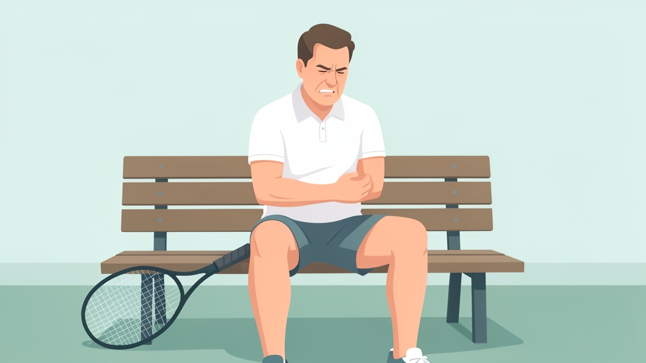 Scenario 2: a 52-year-old recreational tennis player with pain on the backhand and when shaking hands after a weekend tournament.