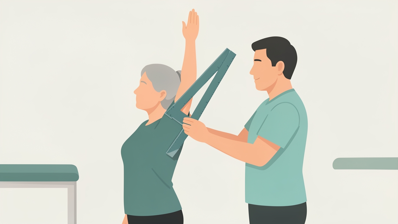 Shoulder flexion normally reaches 160–180 degrees. Conditions such as adhesive capsulitis (frozen shoulder) limit it.